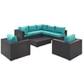 thumbnail image 4 of Modway Convene 8 Piece Outdoor Patio Sectional Set in Espresso Turquoise, 4 of 8