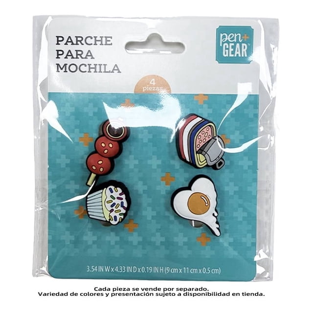 Parche Pen + Gear Para Mochila Comida 4 Piezas
