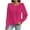 Red, variant on Drses Women's Hollow Out Lace Tunic Shirt Round Neck Long Sleeve Tops Solid Color Blouse