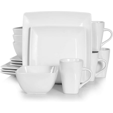 

Vancasso Series SOHO 16-Piece Porcelain Dinnerware Set Ivory White Dinner Set Service for 4