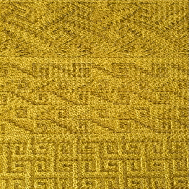 Ahgly Company Tapis d'Intérieur Lavable en Machine Carré Transitionnel Jaune Profond, 7 Pieds Carré