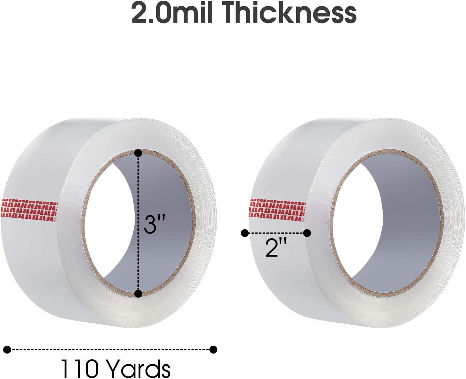 Heavy Duty Packing Tape Rolls, Clear, 5 MIL, 2 inch x 110 Yards, Ultra Strong, Refill for Packaging and Shipping (36)