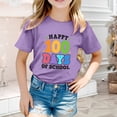 thumbnail image 2 of WMQPNNS Boys Girls 100 Days of School Shirt Girls Clothes 4t Summer Casual Short Sleeve Tops Classic Crewneck Graphic Tees Kids Outfits(Size 10-11 Years,Purple), 2 of 4
