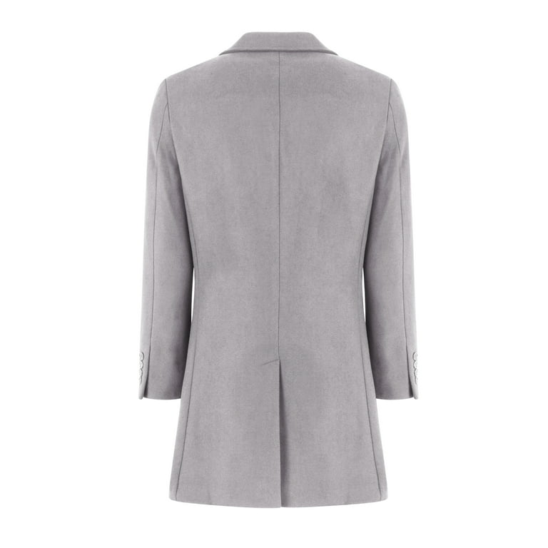 Men's Tailored Wool Blend Notch Collar Wool Blend Walker Car