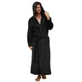 thumbnail image 2 of U2SKIIN Mens Robe with Hood,Full Length Plush Robe for Men Fleece Bathrobe（Black, XX-Large-3X-Large）, 2 of 6