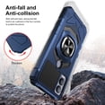 thumbnail image 3 of For Cricket Magic 5G Armor Dual Layer Metal Ring Stand Magnetic Car Mount Hybrid Impact Protective Shockproof Case Cover Blue, 3 of 6