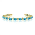 thumbnail image 1 of 14K Yellow Gold Oval Blue Topaz Tennis Bracelet, 1 of 3