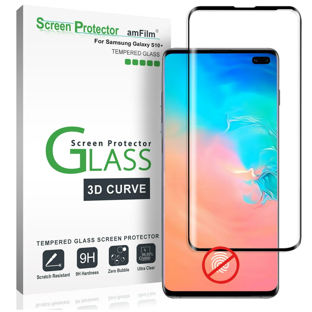 Galaxy S10 Plus Screen Protector Glass amFilm Full Cover (Not