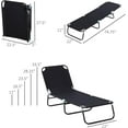 thumbnail image 3 of Folding Chaise Lounge Pool Chairs, Outdoor Sun Tanning Chairs with 5-Level Reclining Back, Steel Frame for Beach, Yard, Patio, Black, 3 of 18