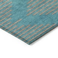 thumbnail image 4 of 10' X 14' Teal Blue And Pink Geometric Washable Indoor Outdoor Area Rug, 4 of 5