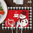 thumbnail image 5 of Ensemble de 4 Napperons de Noël Motif à Carreaux Rouges Napperons de Cuisine Père Noël, 5 of 5