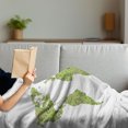 thumbnail image 3 of Floral World Map Soft Flannel Fleece Throw Blanket, Mandala Inspired Round on Green Color Inspiration, Cozy Plush for Indoor and Outdoor Use, 70" x 90", Lime Green, by Ambesonne, 3 of 5
