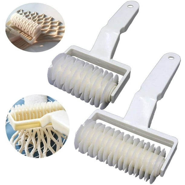Rodillo de rejilla Rodillo de celosía Cortador de rollo de masa de pastelería Herramienta de pastel Rollo de masa de rejilla Herramienta de panadería de plástico para cocina Galletas Pastelería Rejilla de plástico 2 tamaños Rojo Verde Cocina, Decoración y Otros