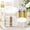 Clear & Gold, variant on 175PCS Gold Plastic Disposable Dinnerware Set for 25 Guests, Includes Plates, Pre-Rolled Napkins, Silverware, and Cups for Party, Christmas & Halloween