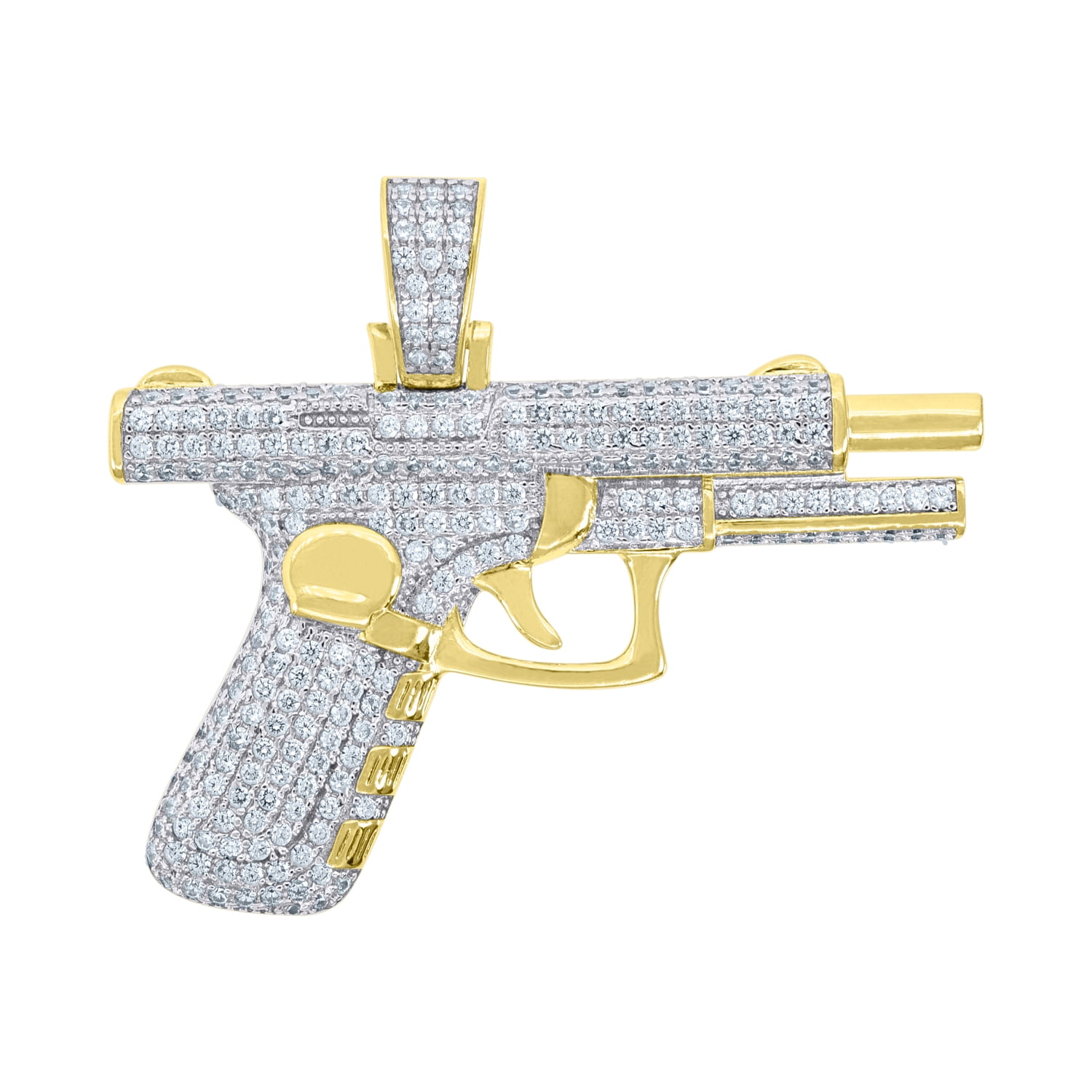 FB Jewels 925 Sterling Silver Yellow-Tone CZ Key Religious Pendant Charm FB Jewels 925 Sterling Silver Yellow-Tone CZ Key Religious Pendant Charm