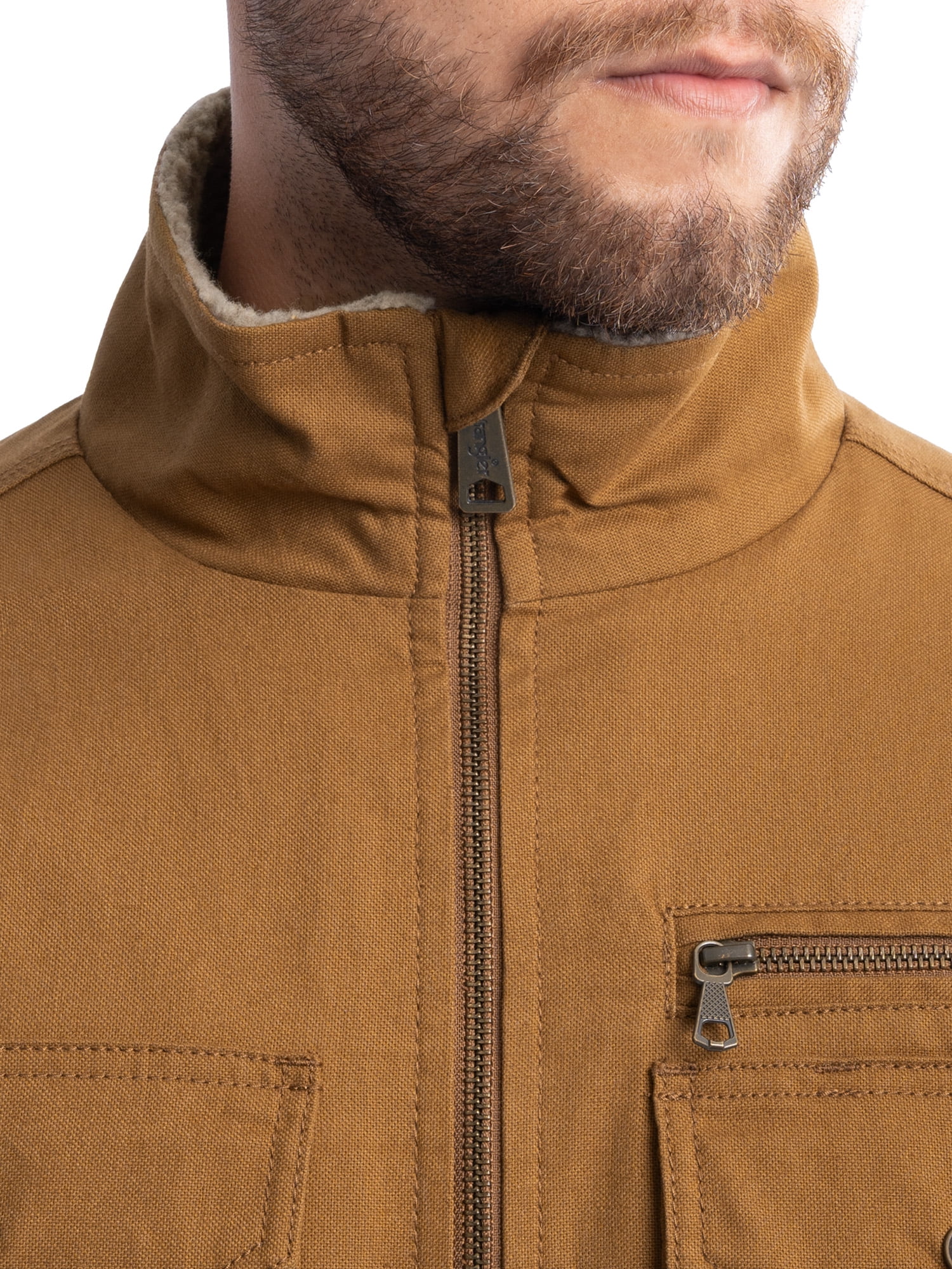 Wrangler Workwear Men's Mock Neck Jacket with Inner Linning Insulating Fabric, Size S-3XL