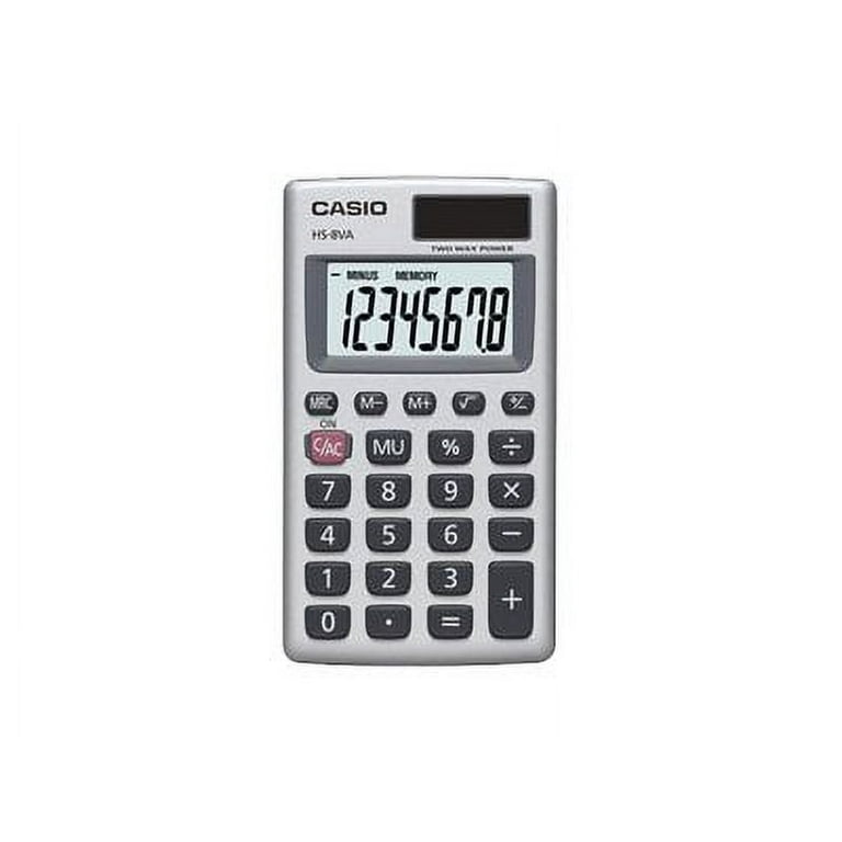Casio HS-8VA 8 Digit Dual Power Calculator, Large LCD Display