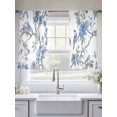 thumbnail image 5 of Chinese Style Sheer Curtains 45 Inch Long 2 Panels, Blue Flowers and Birds Figure Light Filtering Rod Pocket Semi Sheer Curtains, Sheer Voile Drapes for Living Room Bedroom, 52"x45", 5 of 5