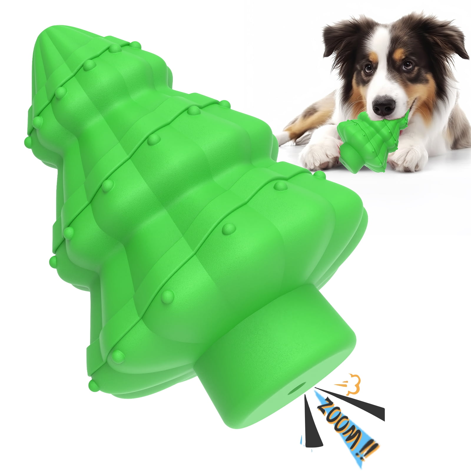 MASBRILL Christmas Tree Dog Chew Toy for Aggressive Chewers Durable Dog Chew Toys Best Gift for Small to Large Dogs Tough Holiday Dog Toys Green