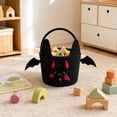 thumbnail image 6 of Sahpxhe Halloween Baskets Cute Bat Cotton Rope Woven Candy Basket,Handheld Storage Bucket Gift Basket for Trick or Treat,Halloween Party,9.1x6.3in Black-A, 6 of 8