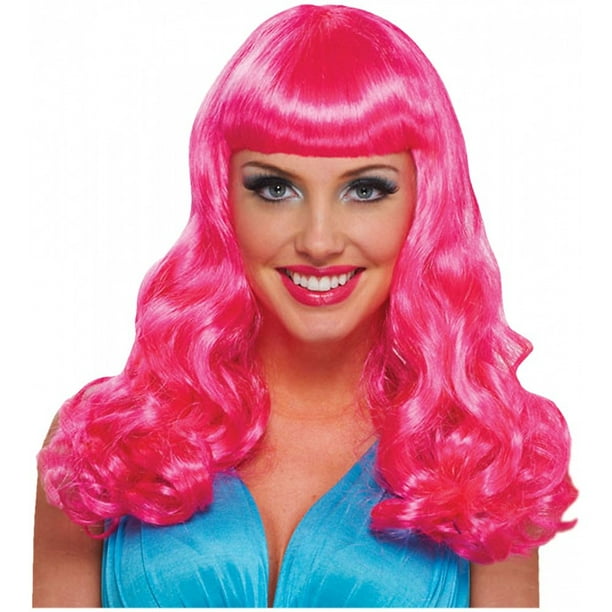 Party Girl Wig Adult Costume Accessory Neon Pink 8630