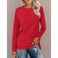 thumbnail image 7 of FUNING  Women's Color Block Tops Casual Long Sleeve Tunic Round Neck Pullover Shirts, 7 of 7