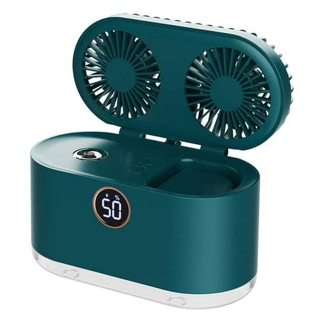 Mini aire acondicionado, ventilador, enfriador portátil, humidificador, USB, escritorio personal, LED Verde