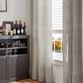 thumbnail image 3 of Linen Curtains for Living Room Black on Beige Striped Curtains for Bedroom Ticking Stripe Pattern Light Filtering Farmhouse Cottage Core Rustic Grommet Window Treatment 2 Panels 84 inches Long, 3 of 8