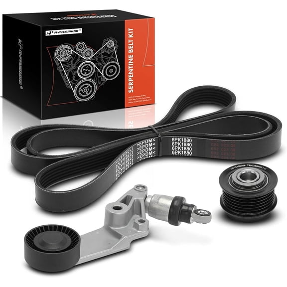 A-Premium Engine Serpentine Drive Belt Kit with Tensioner & Idler Pulley Compatible with Toyota Corolla 1998 1999 2000 2001 2002, Celica 2000 2001 2002, 1.8L