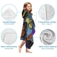 thumbnail image 7 of Multicolor Butterfly Group Pattern Hooded Bath Towel，60"x35" for Ages 3 To 12 Kids, Quick Dry Lightweight Soft Microfiber Hood Beach Towel Cover Up for Kids, 7 of 7