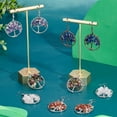 thumbnail image 5 of 1box 5 Pairs 5 colors Mixed Stone Earring Tree Of Life Drop Earrings Wrapped Quartz Women Earring 7 Chakra Matural Tumbled Earrings Pin 0.6mm for s Women Jewellery, 5 of 7