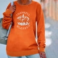 thumbnail image 2 of Pompotops Pull Sweatshirt Oversize en Molleton à Manches Longues Imprimé L'action de Grâce Women, 2 of 9