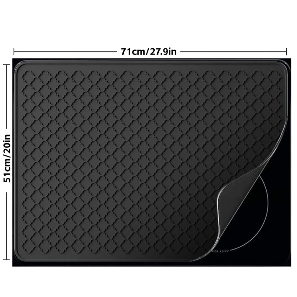KDJ 71x50cm Silicone Stove Top Cover Induction Hob Protector Mat Heat Resistant - for Home Decor