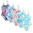 thumbnail image 6 of LYMAYTER Toddler Girls Swimsuit 4-8 Years One Piece Bathing Suit Kids Quick Dry Beach Strap Swimwear, 6 of 9