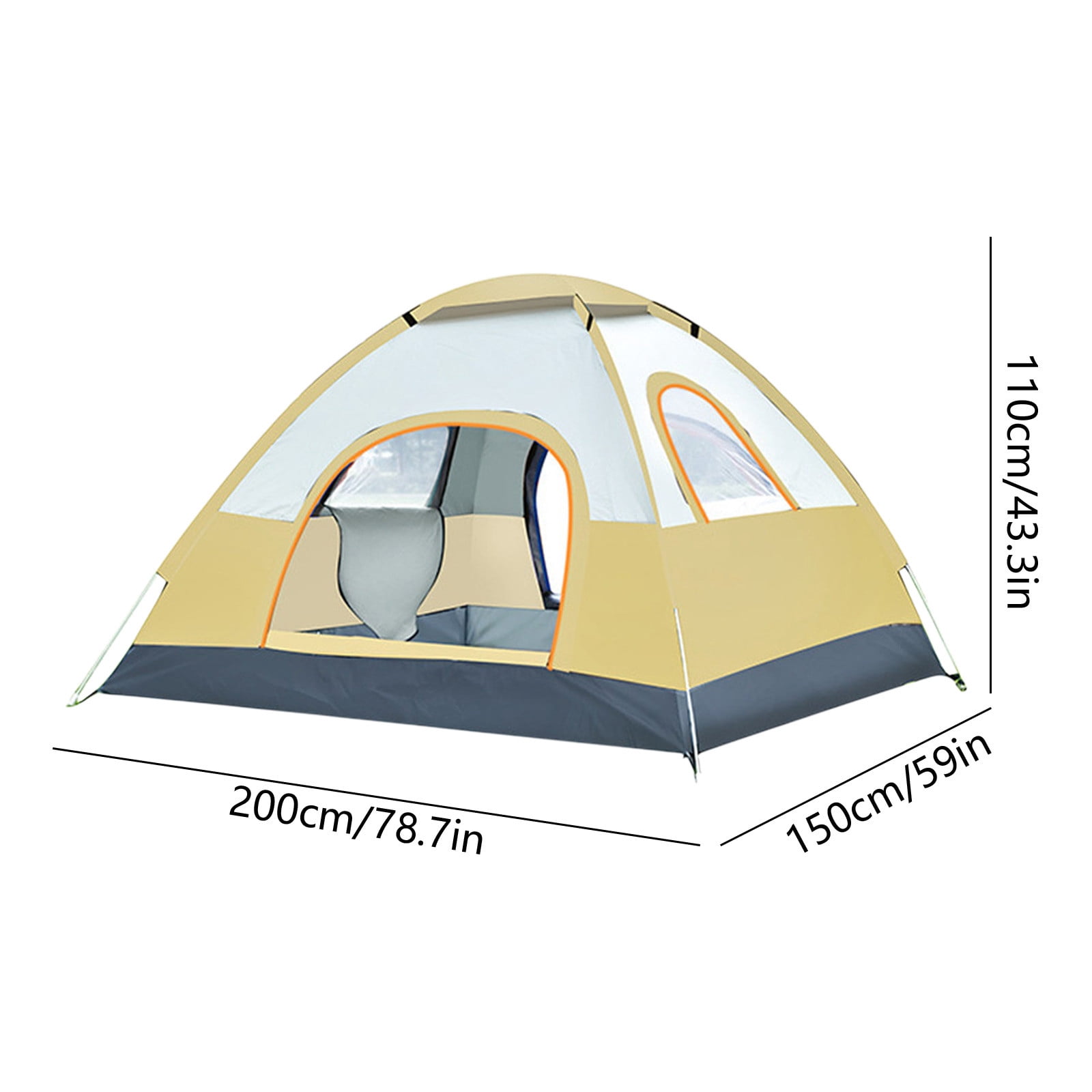 3-4 Person Automatic Pop Up Tent, Waterproof Camping Tent with Instant Setup, Spacious & Lightweight Build for Camping, Hiking, Beach Trips, Picnics, Backpacking and Outdoor Gatherings