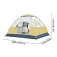 thumbnail image 3 of Lightweight Camping Tent, Outdoor Easy Set Up Family Travel Tent, Portable Backpacking Waterproof Anti-UV Sun Shelter Tents (Khaki), 3 of 6