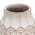 thumbnail image 2 of 18 Inch Ceramic Vase with Embossed Tribal Pattern, Gray- Saltoro Sherpi, 2 of 5
