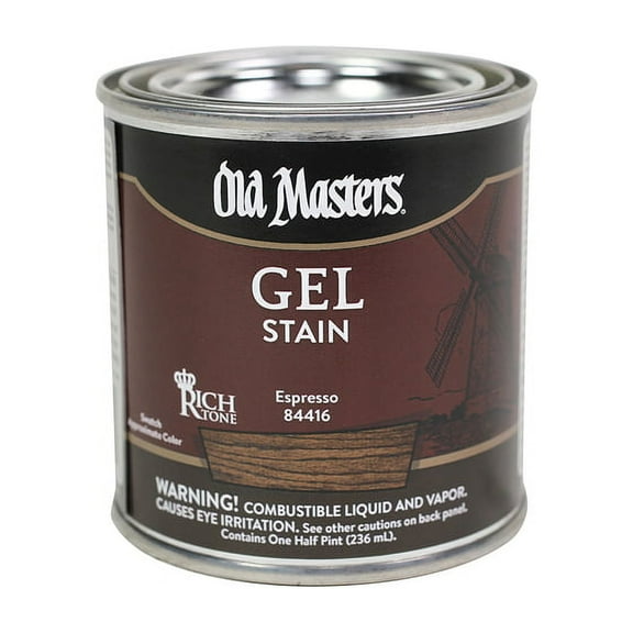 1792035 GEL STAIN 1/2 PT ESPRESS Old Masters Semi-Transparent Espresso Oil-Based Alkyd Gel Stain 0.5 pt (Pack of 6)
