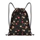 thumbnail image 1 of Fotbe Red White Flowers Bolsa Mochila con Cordón Estampada, Bolsa de Gimnasio Deportiva, Bolsa Cinch, Bolsa con Cordón para Hombres y Mujeres-Medium, 1 of 6