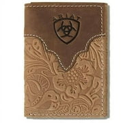ARIAT ARIAT Tooled Trifold Brown Wallet