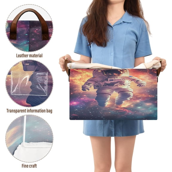 BZSMCE Collapsible Fabric Cube Storage Bins Astronaut Pattern Design Pattern Storage Box