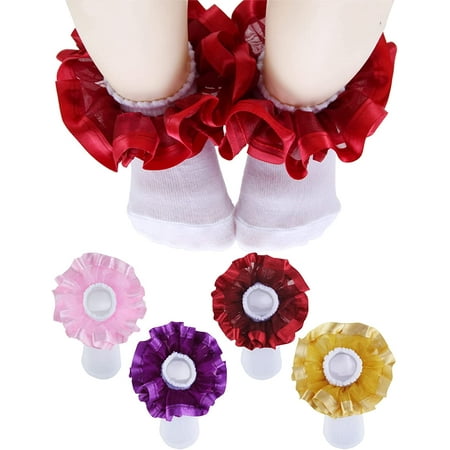 

Little Baby Girl Princess Lace Ruffles Socks Set(Pack of 4)