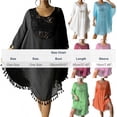 thumbnail image 3 of Cxenplz Women's Swimsuit Coverup Crochet Chiffon Tassel Cover Ups Dress Summer Swimwear Beach Lace Pullover Bathing Suit, 3 of 7