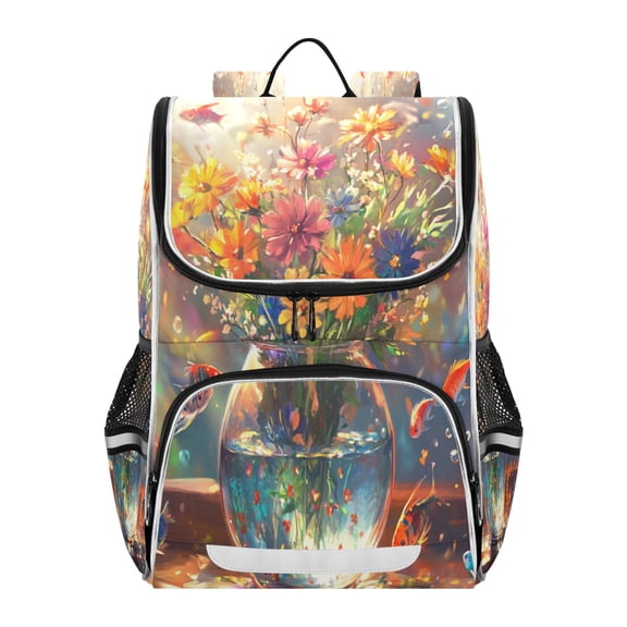 YAZAOO School Backpack Travel Bag Bookbags Bookbags Colorful Reflections Pattern