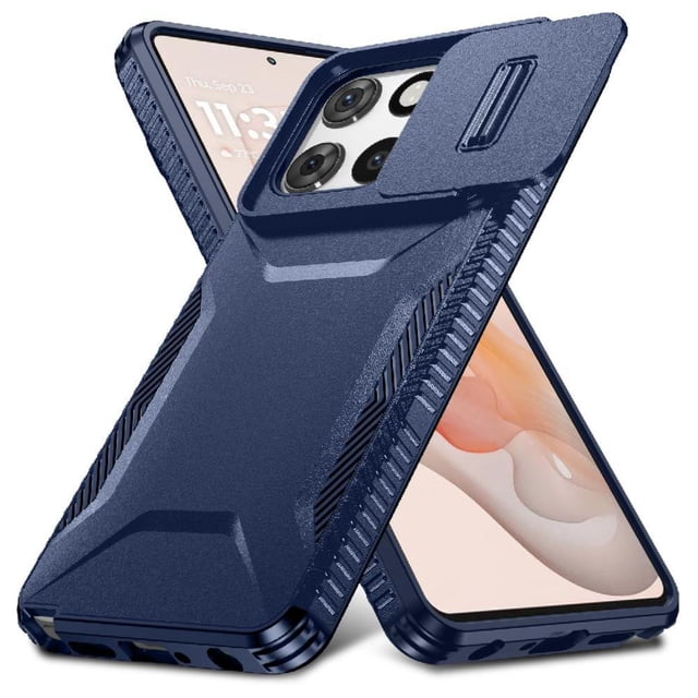Rugged Case for Motorola Moto G Stylus 2025 with Slide Camera Cover & Drop Protection Blue