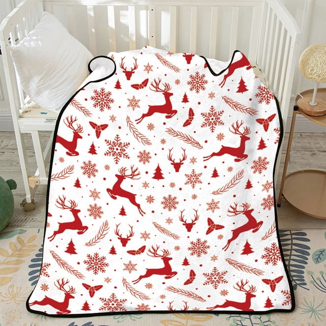 Puntoco 75*100Cm Christmas Flannel Print Blanket office Nap Blanket Cover Blanket Conditioning Blanket Sofa Blanket