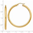 thumbnail image 3 of Auriga 14k Yellow Gold 3mm Tube Hoop Earrings for Women(L-45mm, W-3mm), 3 of 5