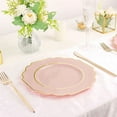 thumbnail image 3 of BalsaCircle 10 Blush 8" Disposable Baroque Plastic Dessert Plates Gold Rim, 3 of 7