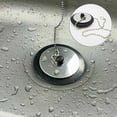 thumbnail image 4 of Tapón de desagüe de goma con cadena para lavabo, accesorio para lavabo de baño, 4 tapones de desagüe de goma con cadena, para lavabos, bañeras, duchas, baños y cocinas (negro), 4 of 5