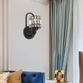 thumbnail image 2 of Vanity Art 1 Light Dimmable Matte Black Armed Sconce Lighting | Modern Fixtures Accent Wall Lights for Bedroom Entrance Doorway Dining Room Living Room Hallway Bathroom Scones S5001BK-MS02, 2 of 5